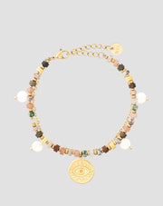 Armband met natuurstenen agaat, maifan, jaspis, jade en aventurijn Mys