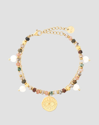 Bracelet avec pierre naturelle agate, maifan, jaspe, jade et aventurine Mys - 1