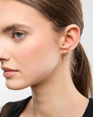 Boucles d'oreilles plaquées or avec pierre naturelle lapis-lazuli parure de boucles d'oreilles Mys - 3