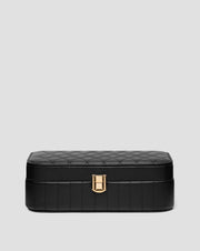 Coffret à bijoux avec compartiments, roulettes et miroir grand modèle noir Mys